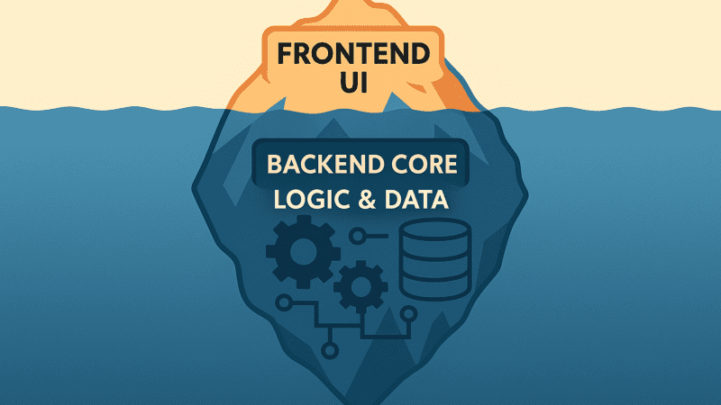 Ảnh đại diện giải thích Backend là gì - phần lõi xử lý logic và quản lý dữ liệu cho Frontend của website - siucode.com