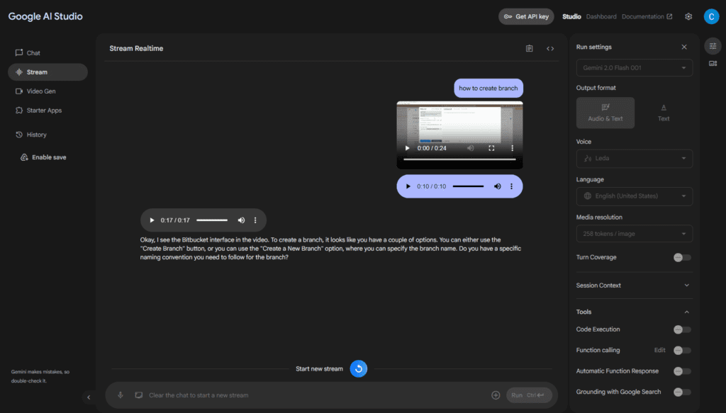 Google AI Studio 2025: Ngon hơn, bổ hơn, hoàn toàn miễn phí 6 demo live api google ai studio siucode 1